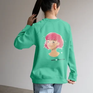 Sweat-shirt Portrait cheveux roses